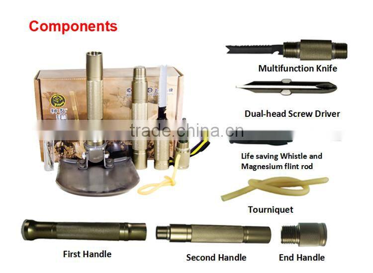 2015 New Concept Outdoor Multifuction Automotive Tools with Shovel Knife Hammer and Hoe