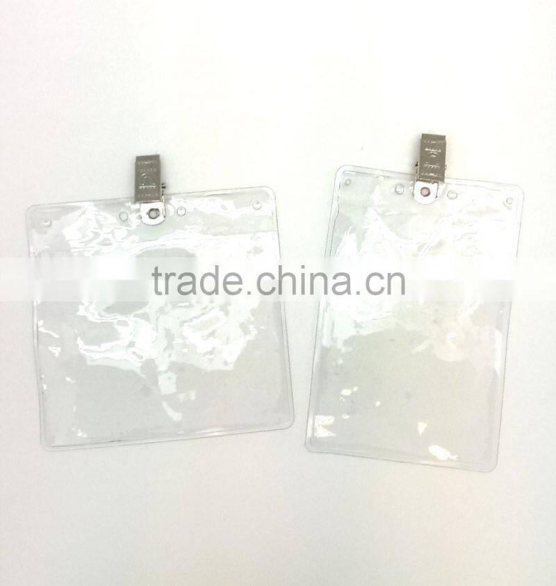 4"*8" ID badge holder with metal clip, name tag holder, ID card holder with clip