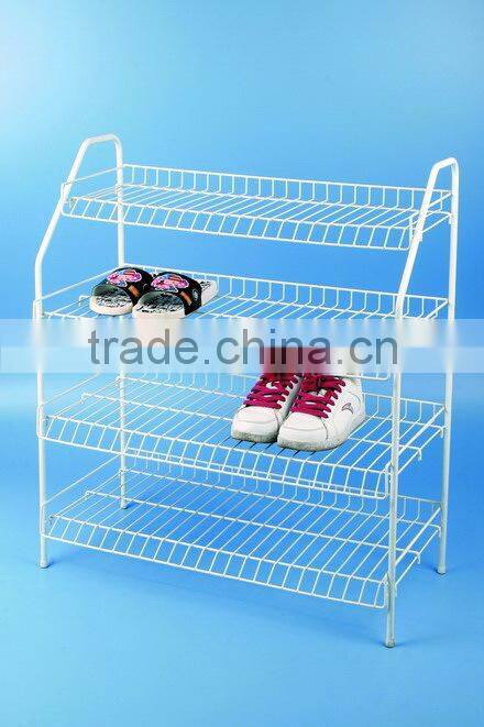 Simple designs Vinyl Coated Boot Tidy Storage Stand 4 Tier Metal Shoe Rack