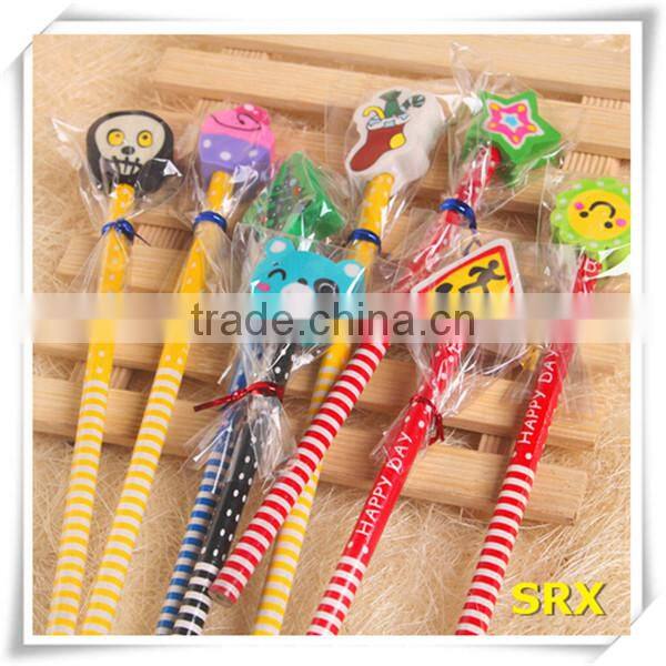 Fancy 2B Pencil for Kids Promotional Wooden Customed Pencils/Christmas kids love wooden cartoon pencil made in China