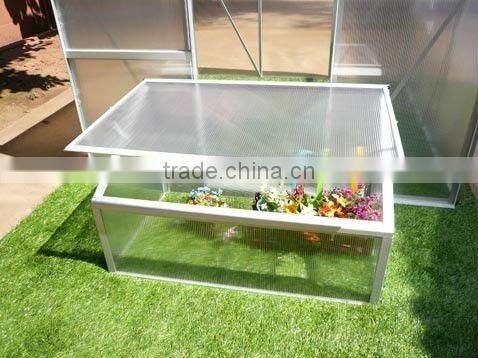 silver cold frame with one vent