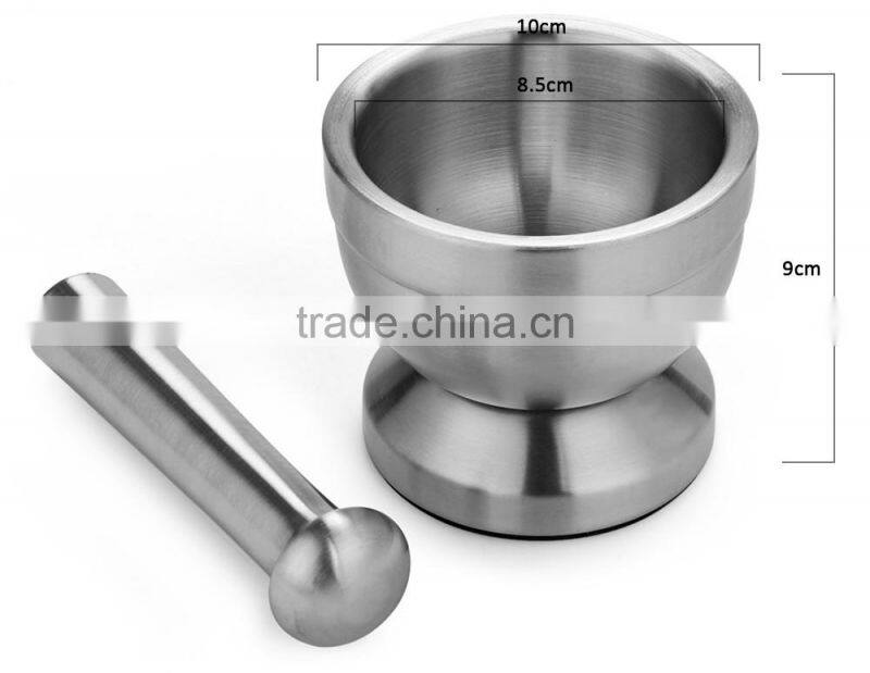 2 in 1 Manual Garlic Press Kitchen Tool Stainless Steel Spice Grinder / Mortar and Pestle Set