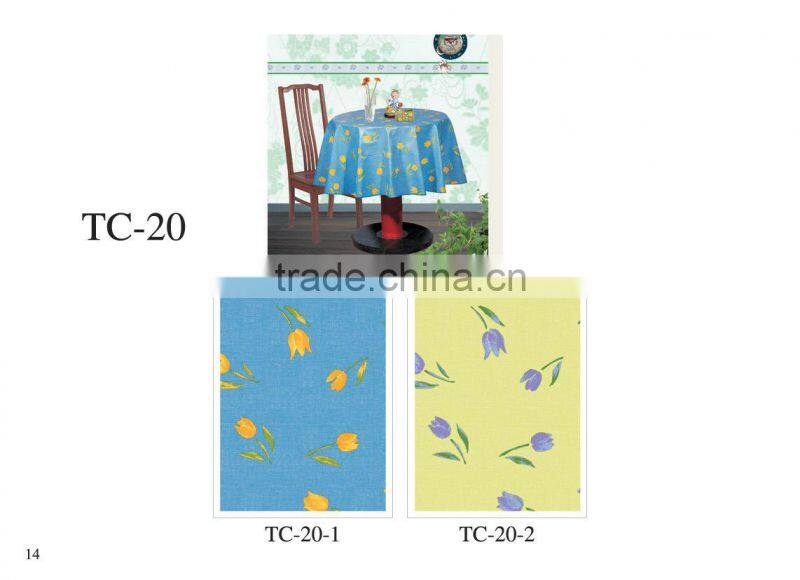 Waterproof Dining Ruffled Table Cloth,PVC table cover cloth with falannel back