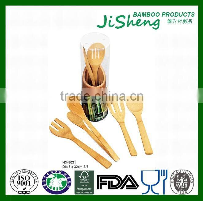 Healthy Bamboo paddle fork tablespoon spoon bamboo wood spatula set