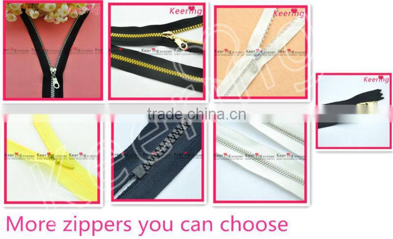 custom size Black Metal Zipper Silver teeth WZP-050