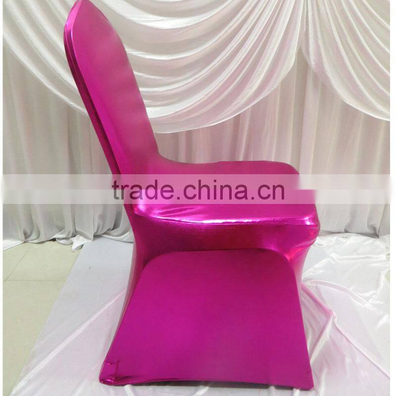 16 Color Bronzing Shine Elastic Spandex Banquet Chair Cover For Wedding Use 100PCS MOQ
