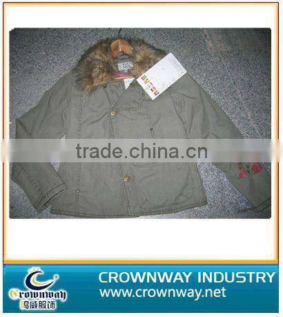 ladies/ womes emroidered vintage navy coat with fur collar