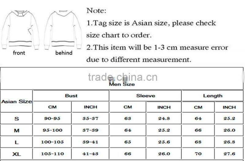 2016 Wholesale custom printed hoodies for men xxxxl hoodie