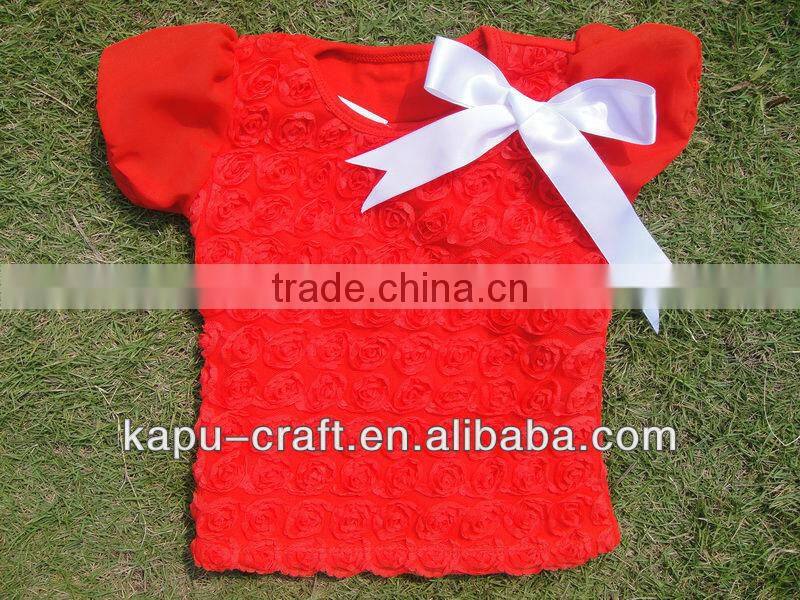 Wholesale Baby Hot Pink Rosette Tank Tops Pettitop Toddler Lace Shirt