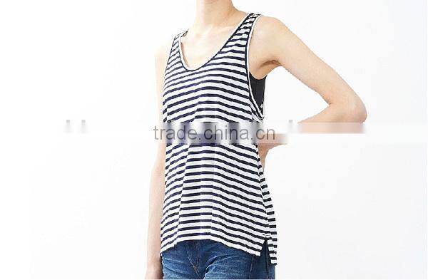 attractive new model yarn dyed sexy women fancy ladies tank top