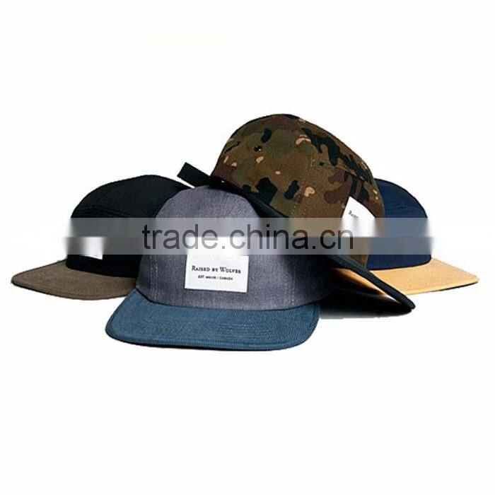 Cord Brim 5 Panel Cap, Woven Label 5 Panel Cap, Hip Hop Cap