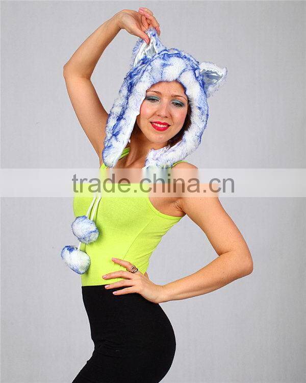 High quality hotsell carniva plush animal party costume hood hat