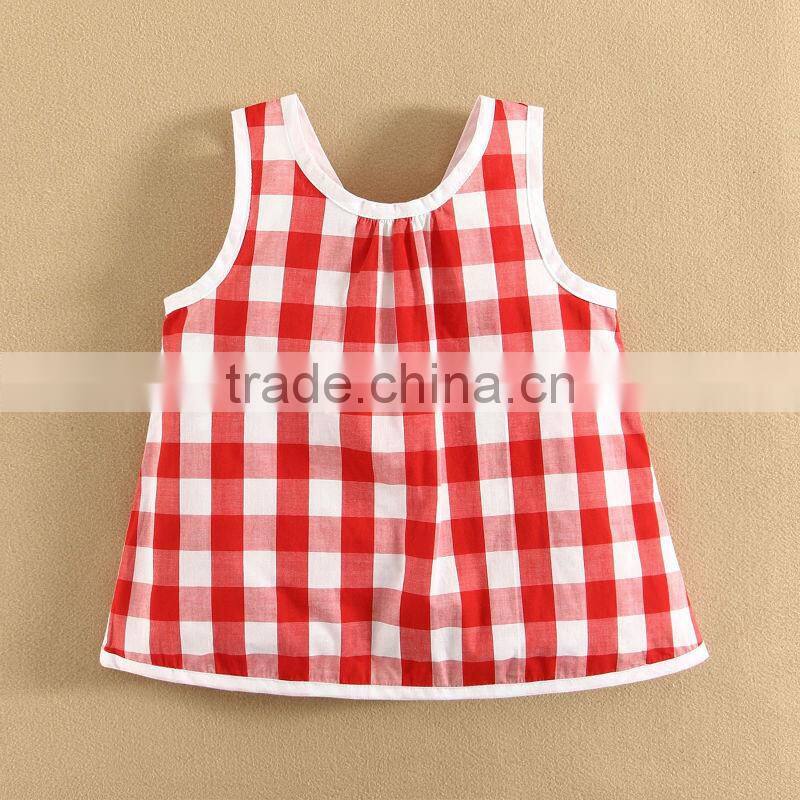 2015 Summer Design and Wholesale Sleeveless High Quality Baby Wear Lattics Pattern