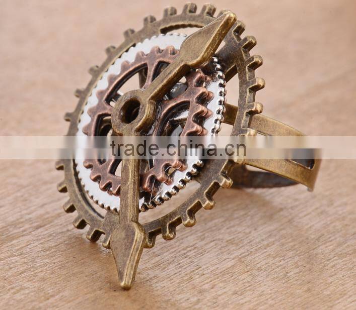 DIY gears wheels pendant vintage gear steampunk necklace jewelry Retro gothic jewelry wings