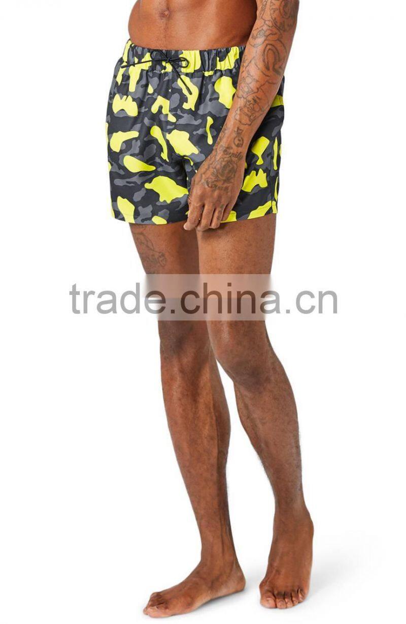 2017MGOO Fitness Camo Swim Trunks 100% Polyester Custom Pattern Printing Skinny Swim Shorts With Mesh Brief Inside