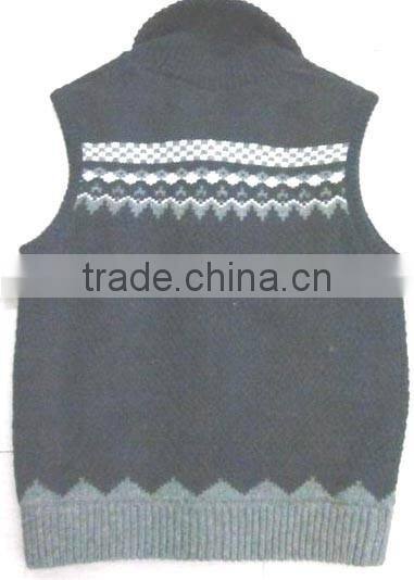 2016 Fancy Sleeveless Horn Button Men Heavy Knit Cardigan Sweater waistcoat