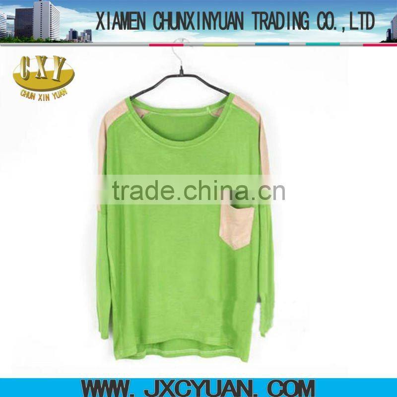 new style clothe, women t shirt with pocket