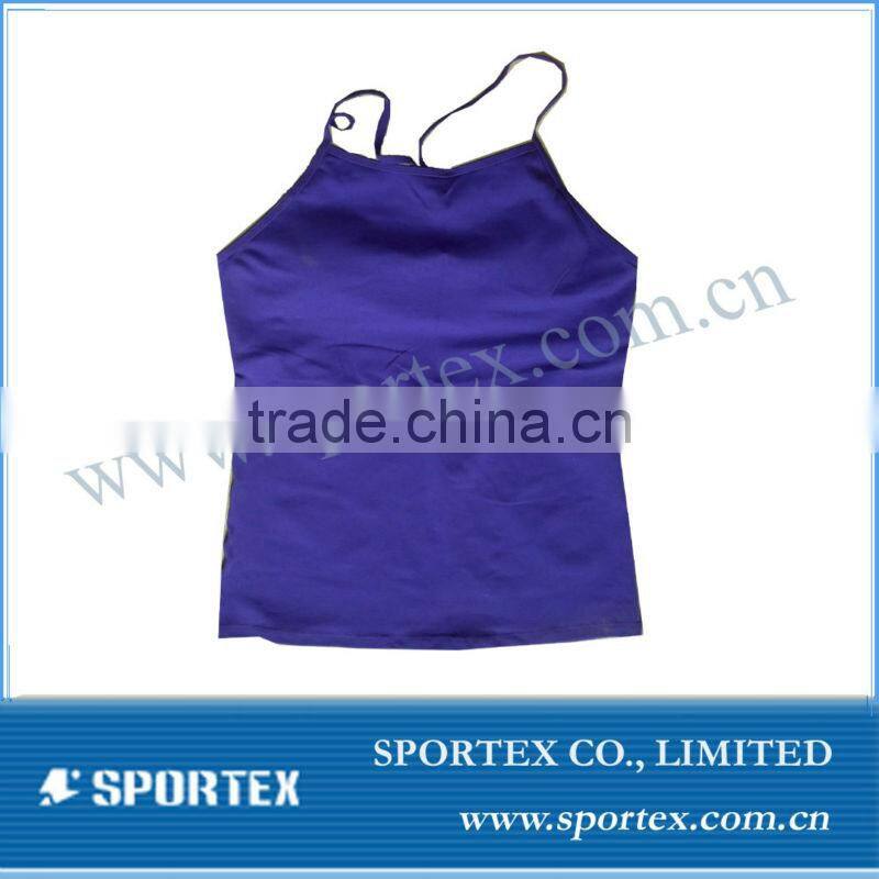 ladies sun-top yoga wear, ladies vest yoga wear, ladies yoga wear with cup