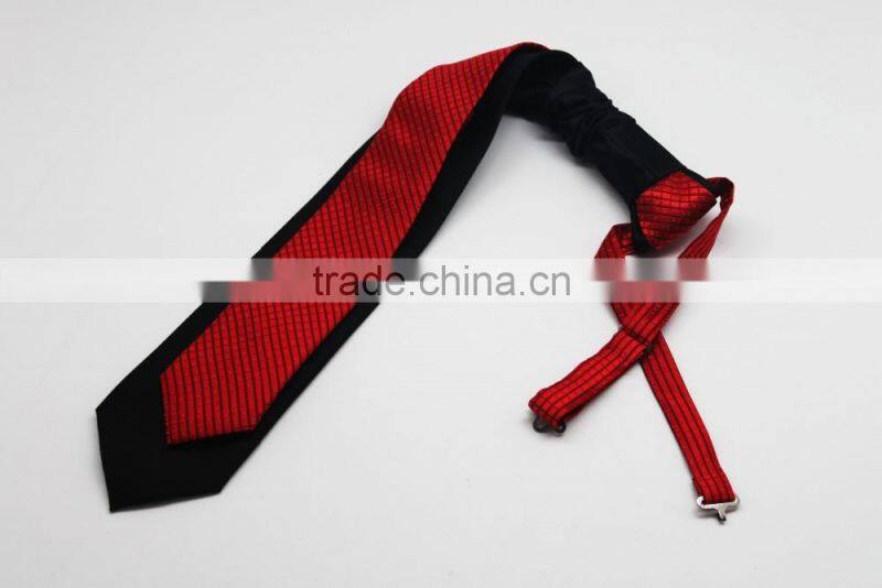 Red and black adjust neckties, good match hanky box sets