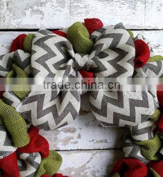 Custom muticolor Burlap Christmas Wreath