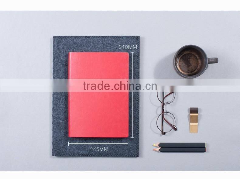 A5 PU planner embossed logo leather daily planner softcover notebook