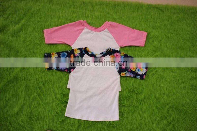 2016 Plain cotton shirt designs for baby girl kid t shirt matching baby t-shirts wholesale