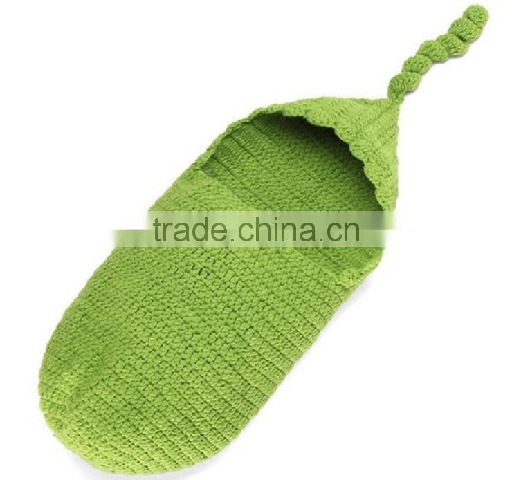 Photography prop Crochet baby swaddle cocoon baby sleeping bag knitted baby hat photo prop