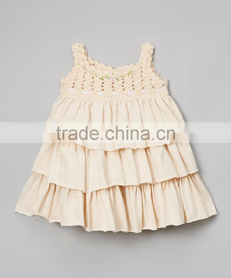 Europe Style Girl Tiered Dress Adorable Ruffle Dress For Infant Girls Soft Children Clothes GD90427-56