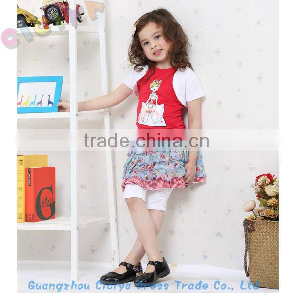 Pretty fashion summer girl dress 4pcs set with ready stock girls fashion sets