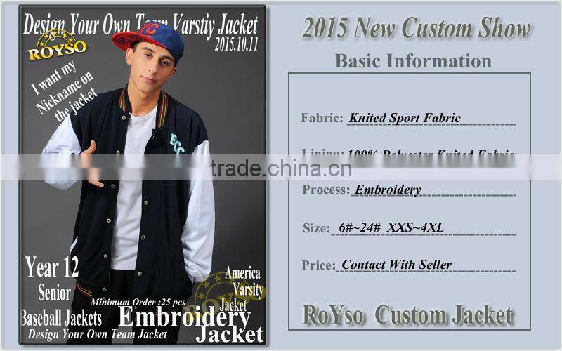 Customize Custom Made Mens Winter American Cheap Varsity Baseball High School Uniforms College Bomber Hip Hop Embroidery Jacket