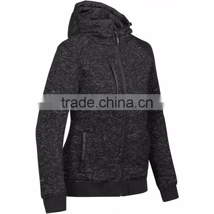 2017 Latest Lady Warm Heavy Overhead Zip-Up Hoodie with Fleece Lining