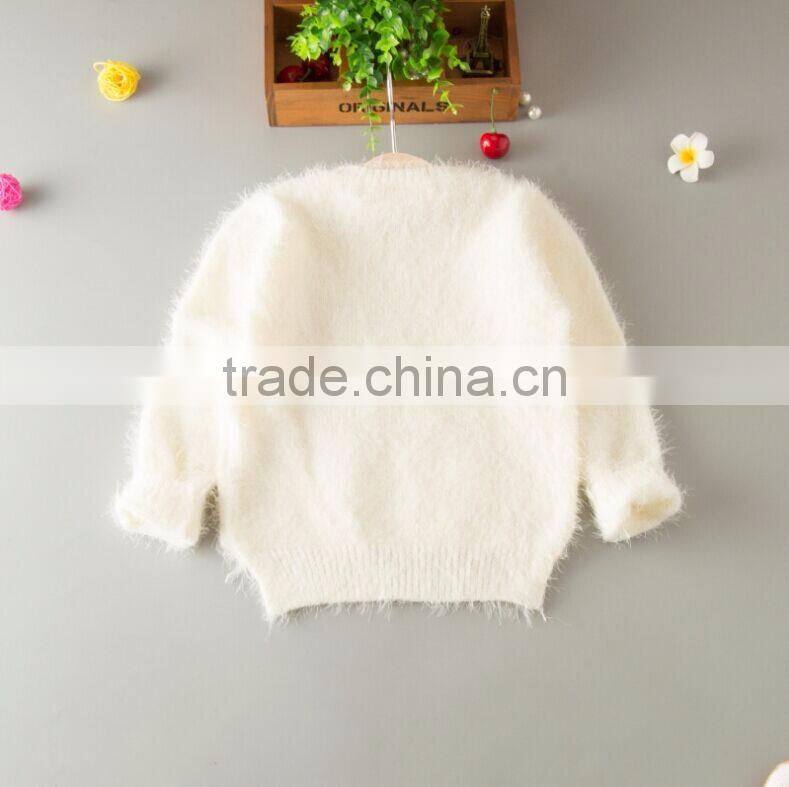 Winter Warm New Design Children Sweaters With Cute Cat Pattern Knitting Girl Pullover