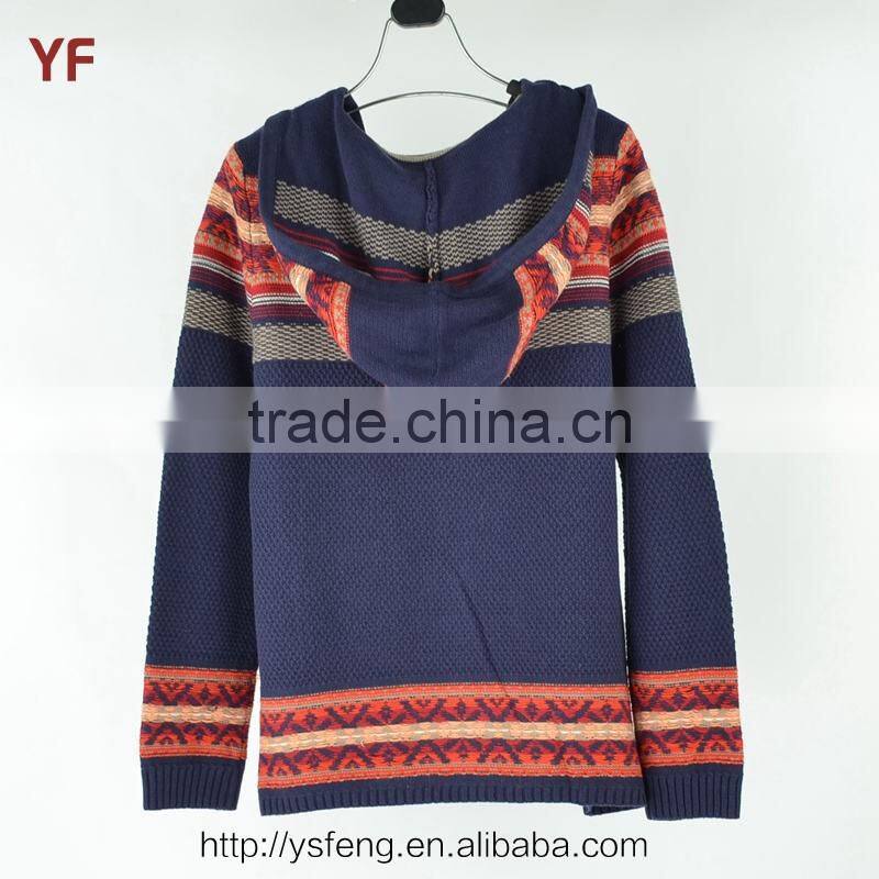 European Style Mens Picture Color Combination Sweater