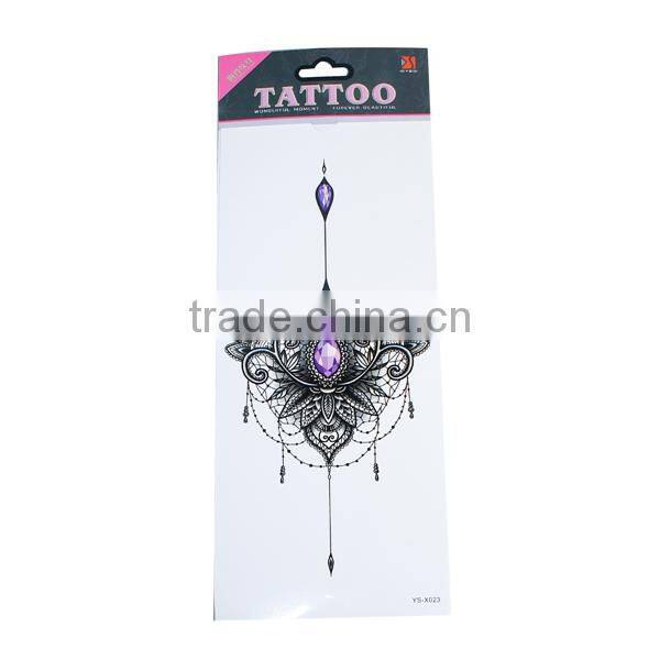 Paper Removable Waterproof Temporary Sternum Tattoo Sticker Body Art Purple Leaf Pattern Temporary Tattoos China