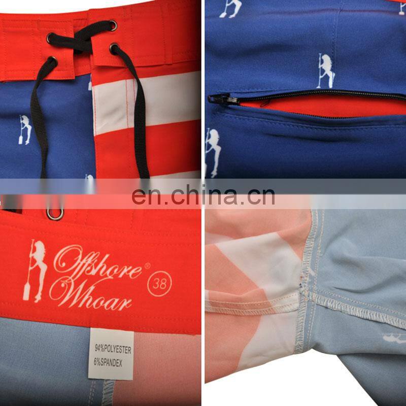 Printed plus size waterproof men's swimming trunks