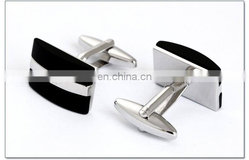 Simple Deluxe Black Stone Cuff link Men Shirt Cufflinks