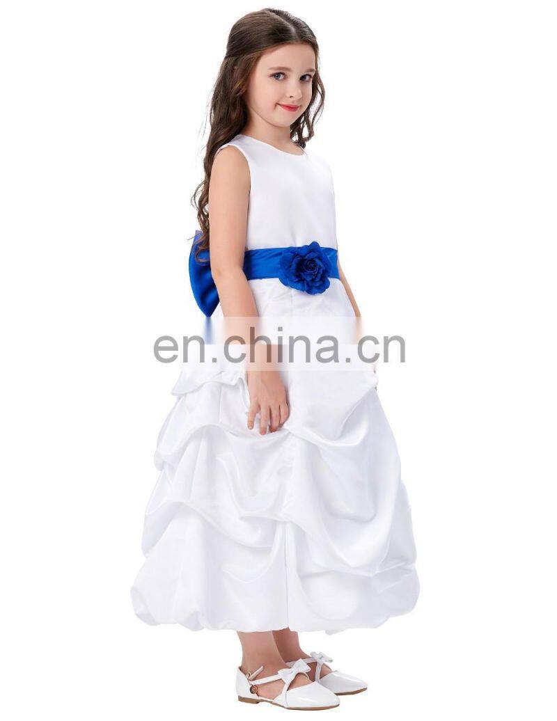 Grace Karin Flower Bow-Knot Decorated Princess Bridesmaid Wedding Pageant Flower Girl Dress Party Girls Dress CL010430-3
