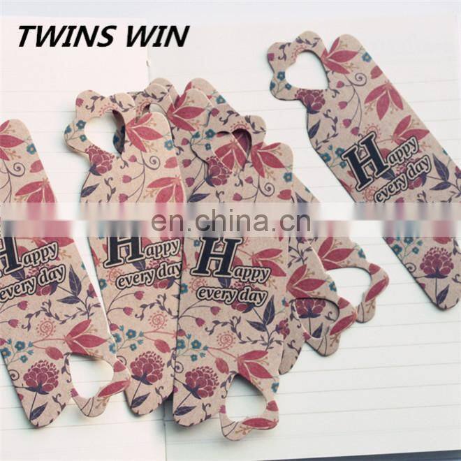 High quality nice design kawaii stationery promotion small moq custom vintage 3d paper bookmark for school office use