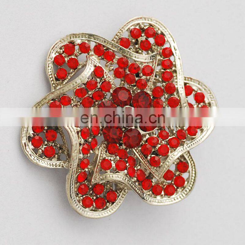 high quality cheap wholesale crystal stone custom brooch lapel pin flower