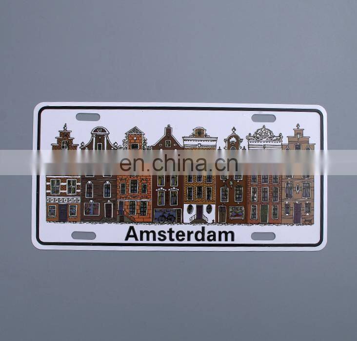 High Quality Custom Prined Number Plate Type Auto Decoration Use Cheap Tin Sign For Motorcycle