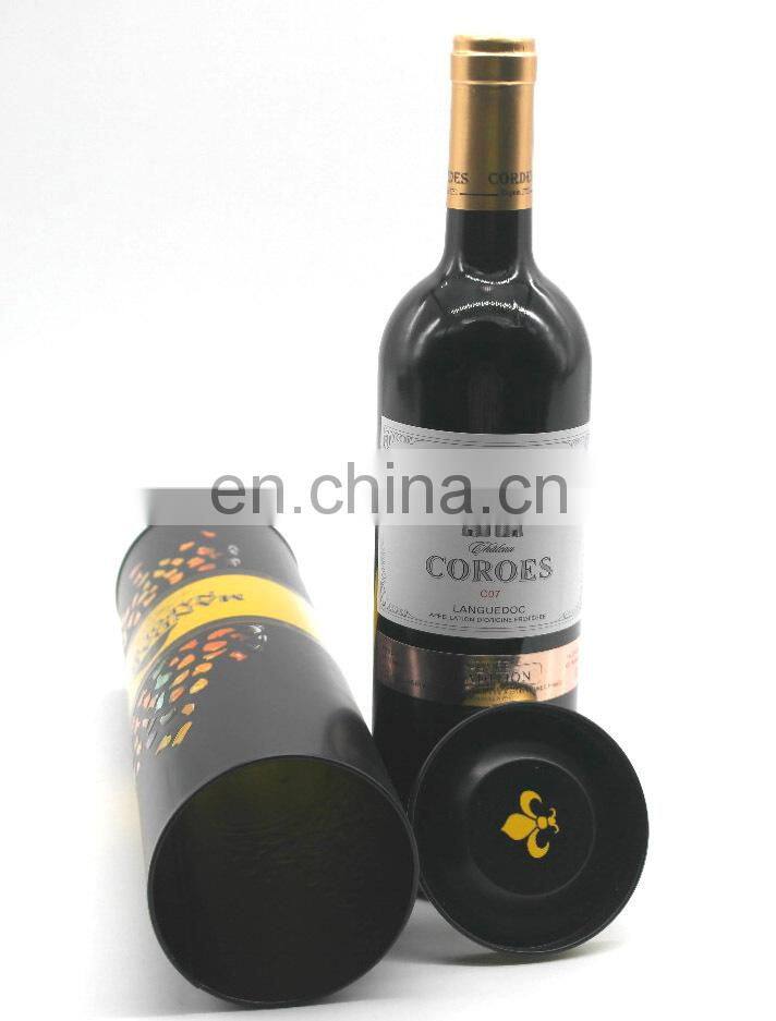 Round metal tin box for wine,tin packing box for gift wholesale