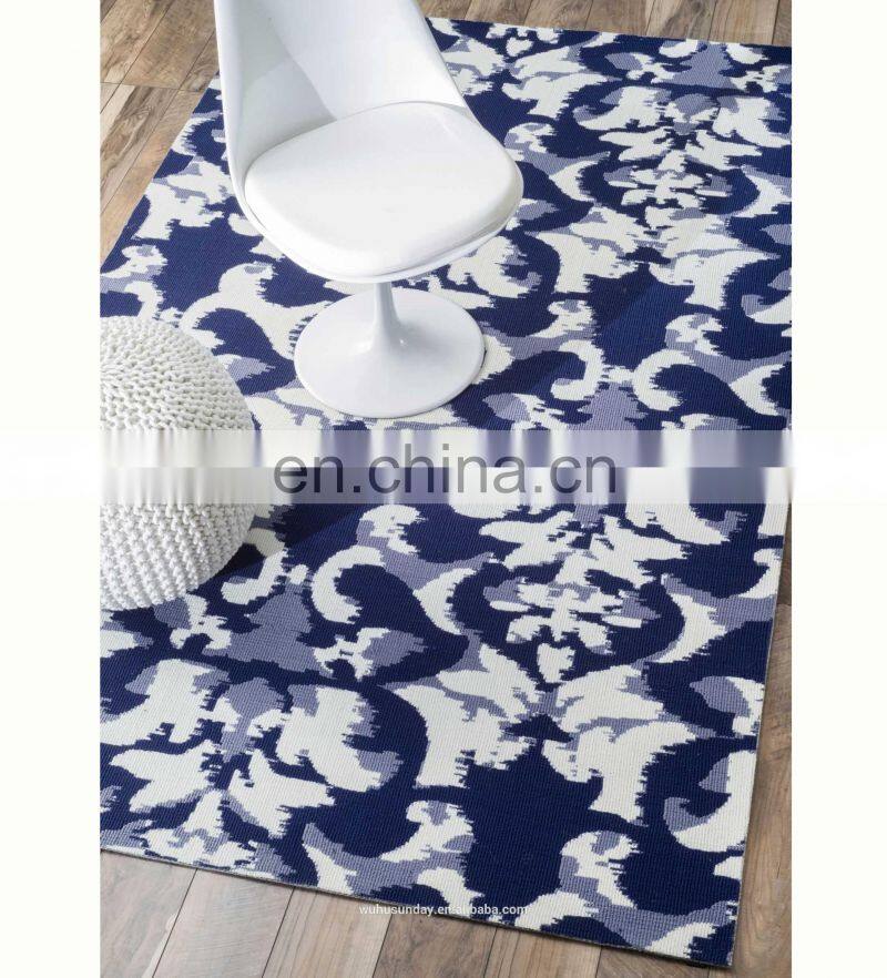 MACHINE KNITTED MICRO FIBER RUG - M526 GREY/NAVY contemporary MODERN DESIGN