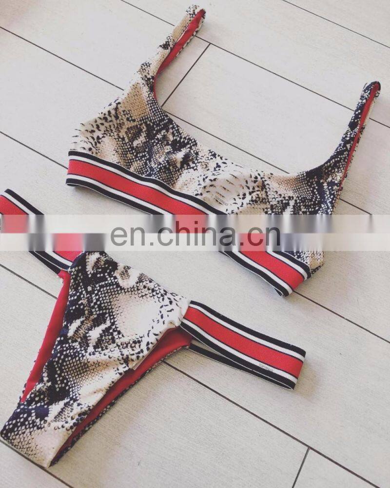 2pc set leopard Brazilian bikini swimwear women swimwear swimsuit with pad