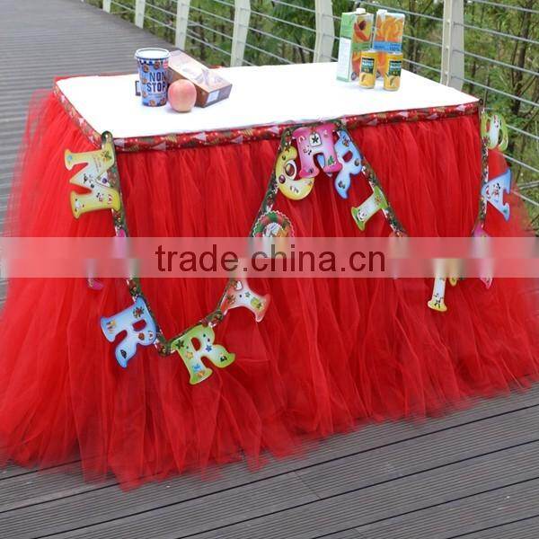 Slumber Party Tutu Tulle Table Skirt Cover Purple SD103