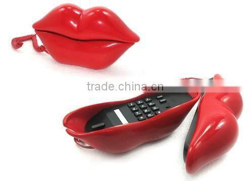 Cartoon telephone in lovely lip shape telephone