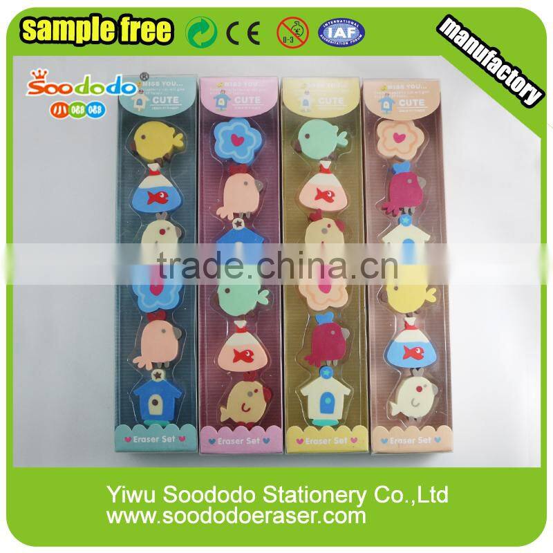 Cute Extruded rubber erasers for office stationery