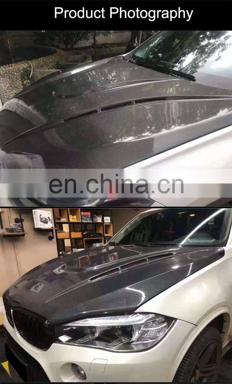 Runde Hood Fireproof Covers Car Carbon Fiber For BMW X5X6F15F16 Haman Style Hood