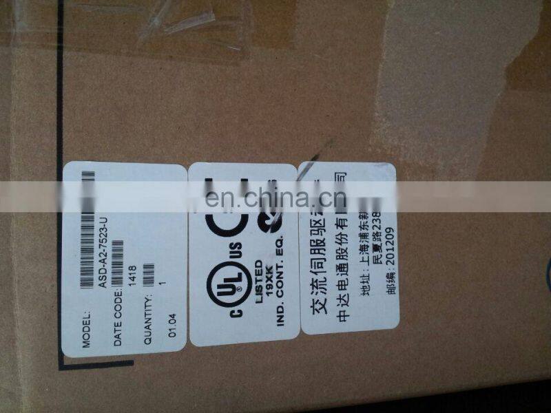 Delta AC Servo Drive ASD-A2-7523-U 7.5KW 50/60Hz 3PH 26.3A ASD-A2 Series Servo Driver High Quality