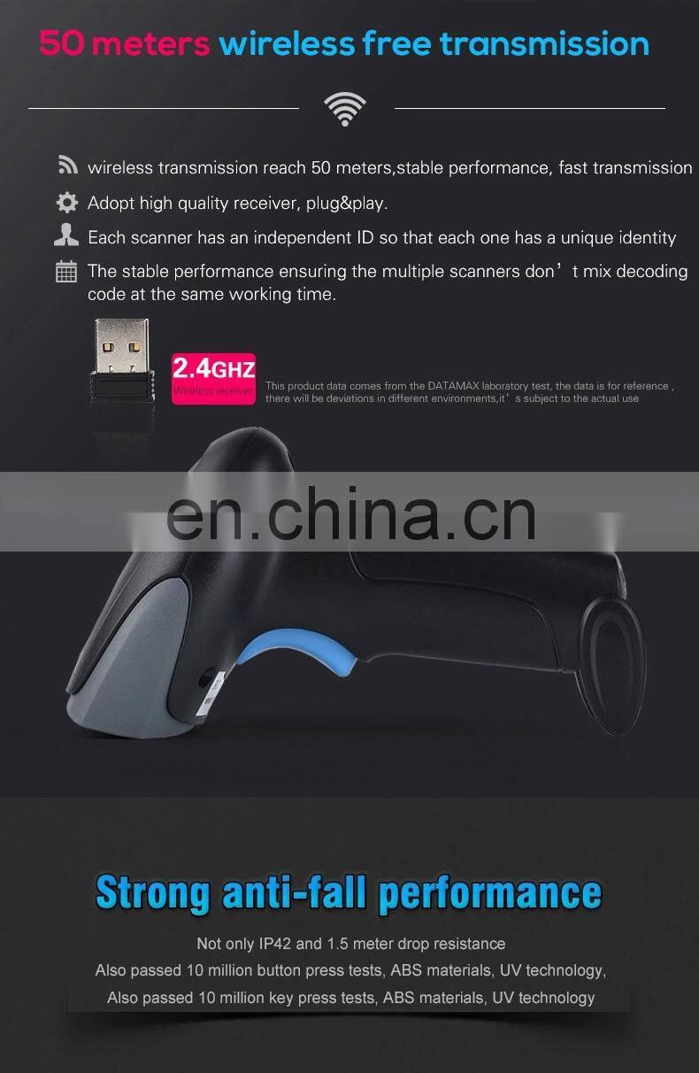 Rakinda Laser 1D 2D QR Reader Scanners Range Supermarket Handheld OEM ODM Barcode Scanner