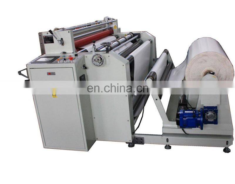 Printed paper sticker label roll to sheet cutting machine with slitting function